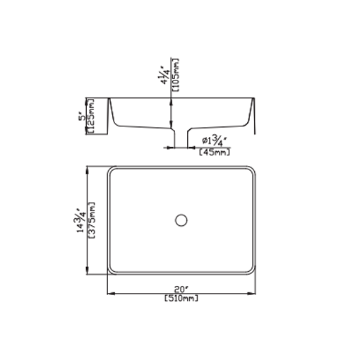 Above Counter Basin 510*365*125mm
