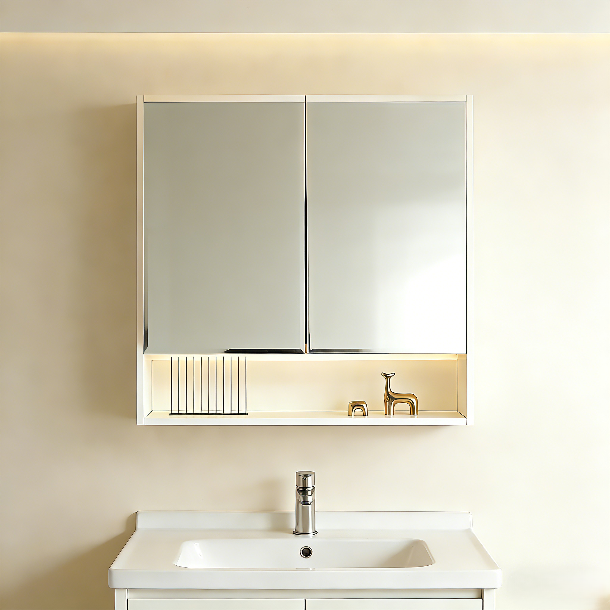 PVC Shaving Cabinet – Modern Bathroom Storage 600–1500mm