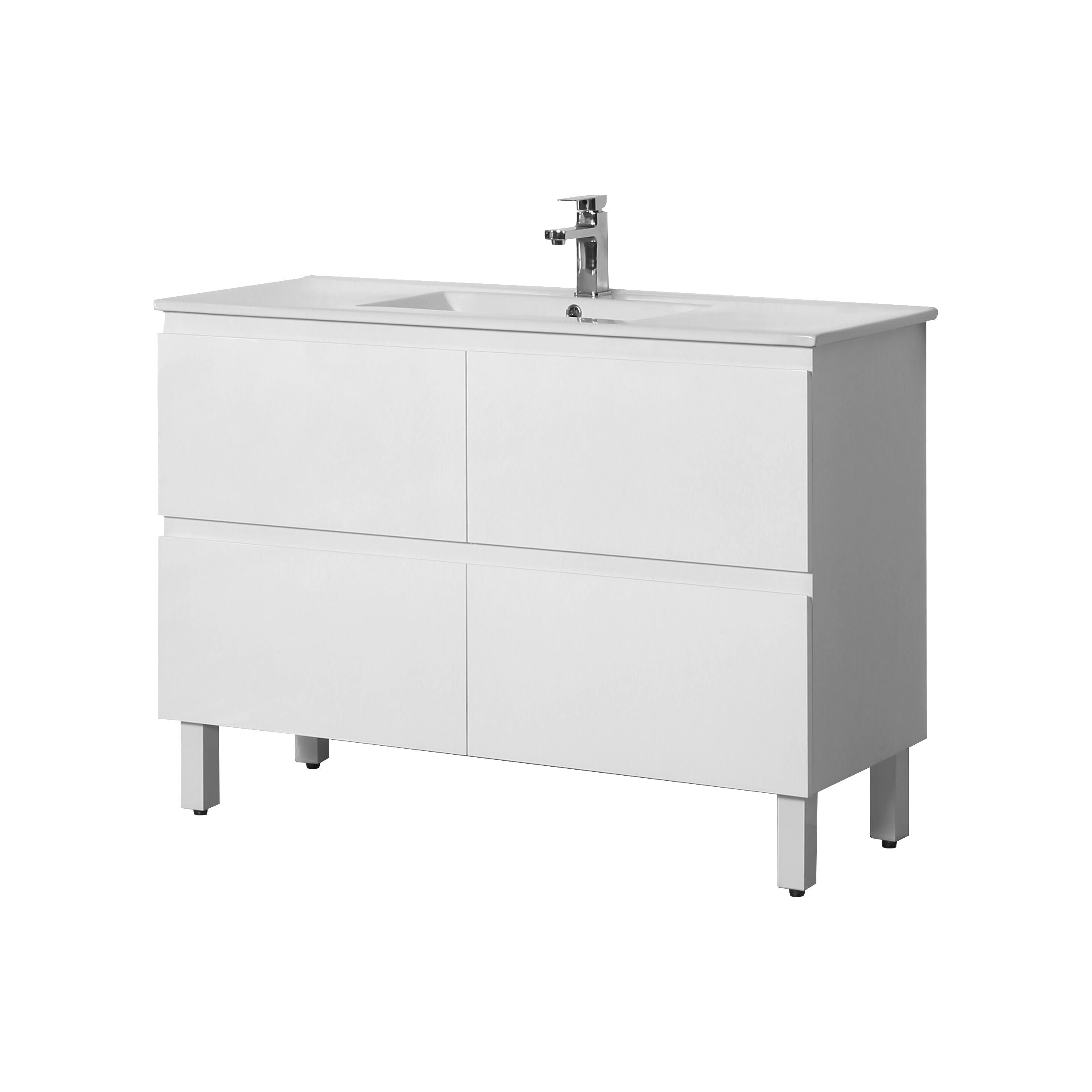 Vita Flux PVC Cabinet with U shape soft closing drawers with Leg 1200-1500mm