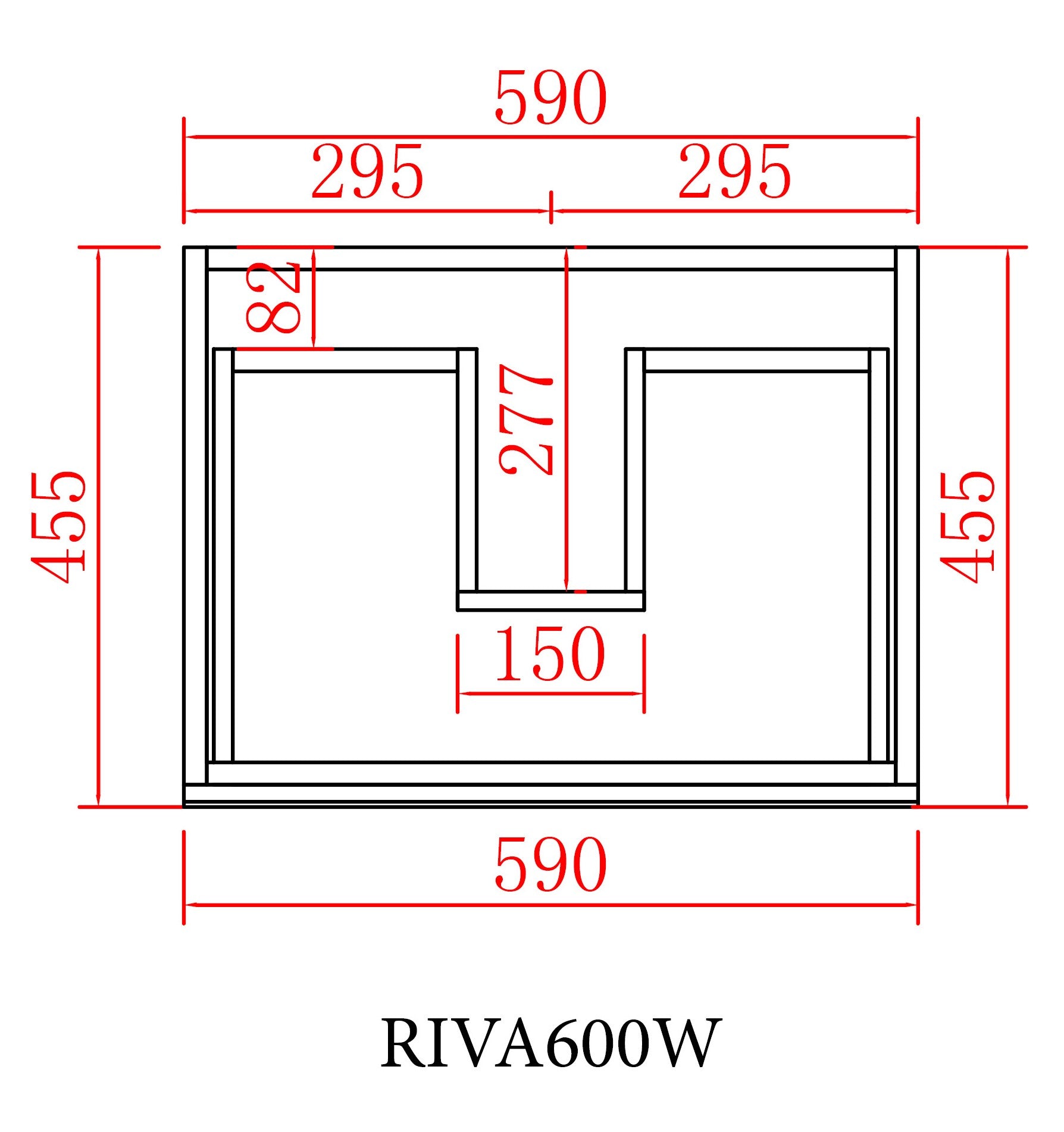 RIVA PVC Wall-Mounted Vanity 590x455x560mm