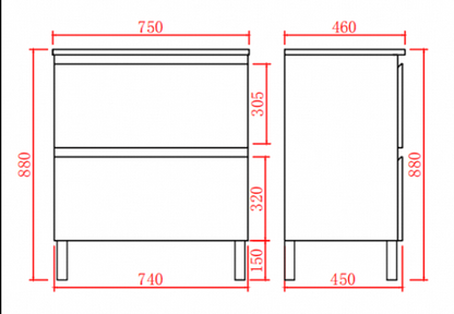 Vita Flux PVC Cabinet 600-900mm