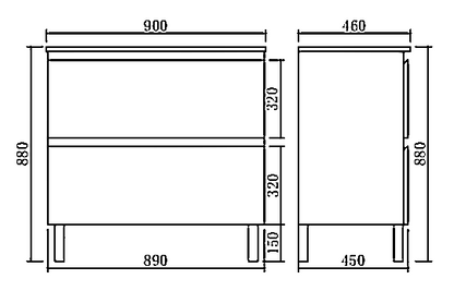 Vita Flux PVC Cabinet 600-900mm