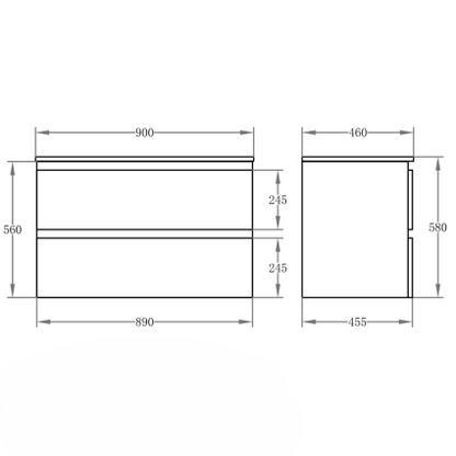 PVC Wall-Mounted Basin  590-1500mm