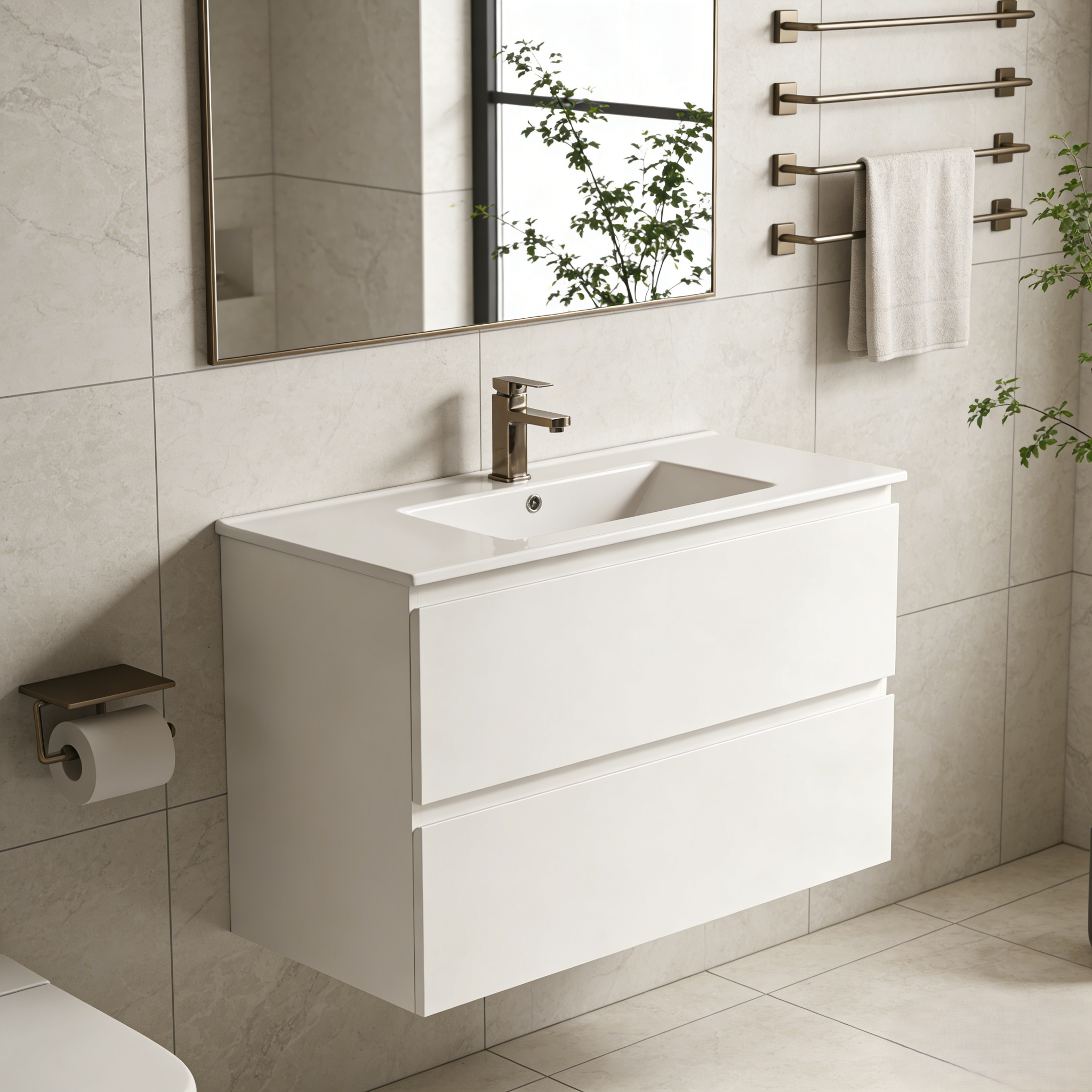 PVC Wall-Mounted Basin  590-1500mm