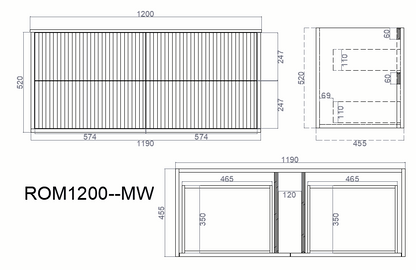 VITO ROCCA Wall Hung PVC  Cabinet with Soft closing  drawers 600-1500mm