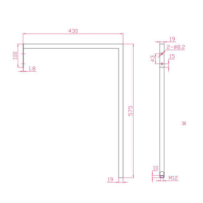 Cleaners Sink with Wall Mount Legs 555*455*200mm CLS455
