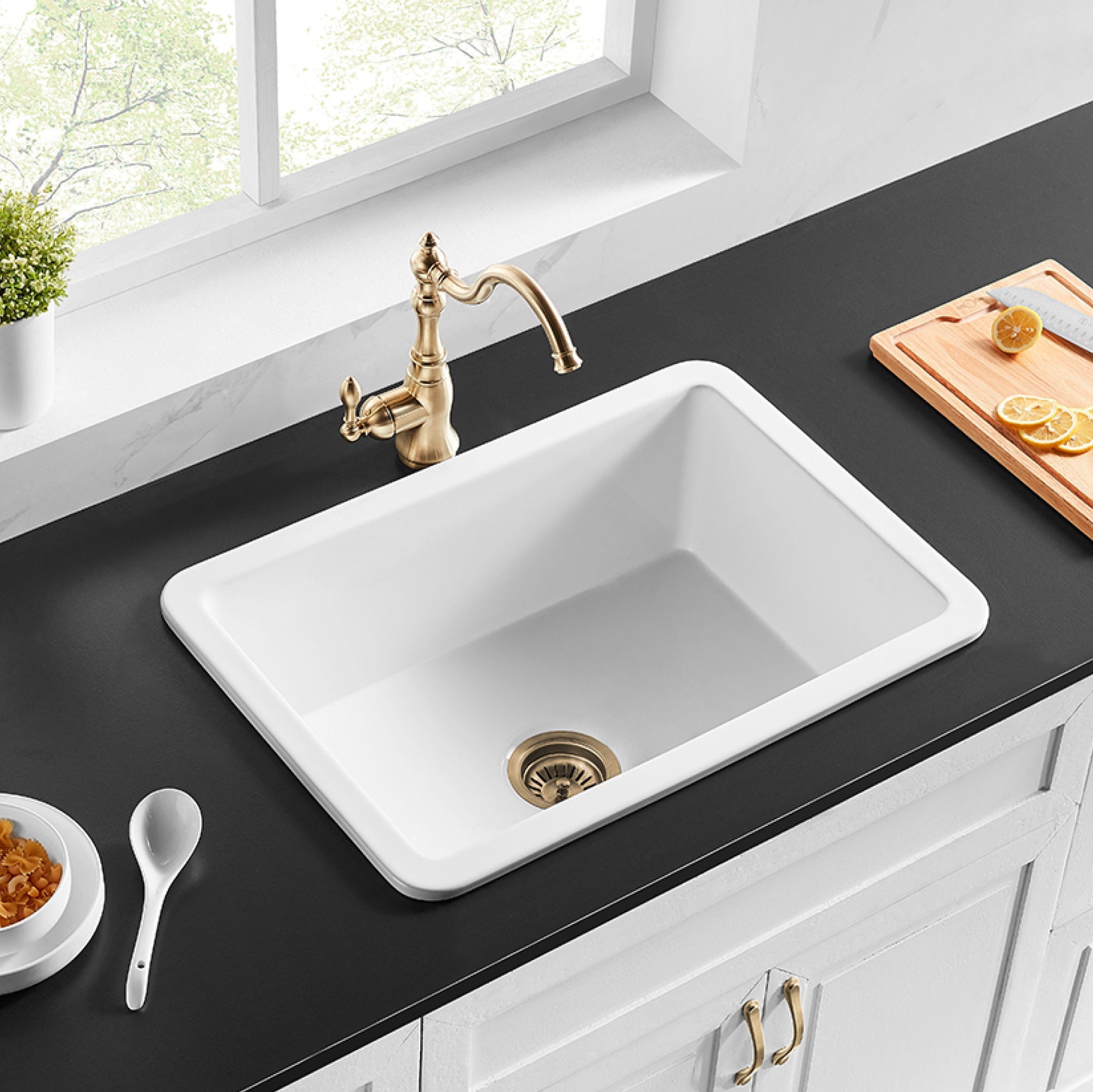 Nadia Fireclay Square insert/undermound Sinks 677*470*282mm