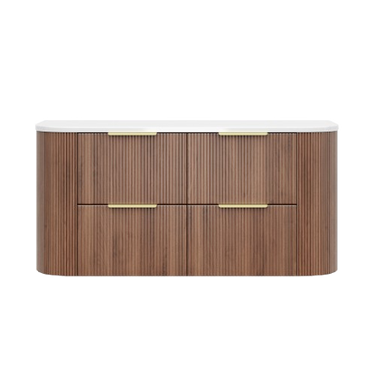 CETO Artis Wall-Hung PVC fluted Curved Cabinet with Soft-Close Drawers 600-900mm ART600W /ART750W /ART900W -D-CO/PO/WAL