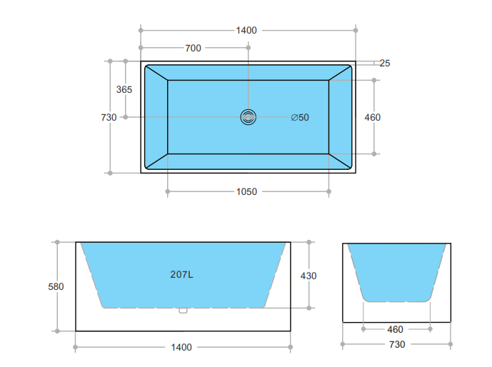 Theo Multifit Bath 990-1700mm