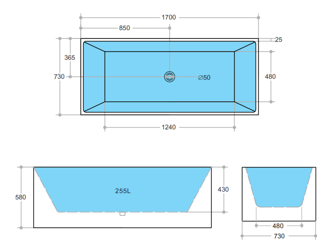 Theo Multifit Bath 990-1700mm