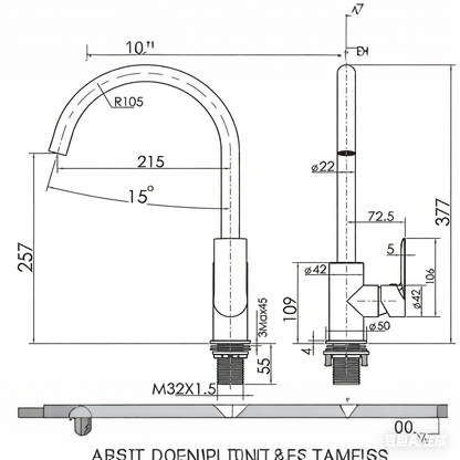 Round Kitchen Mixer 7.5L/Min