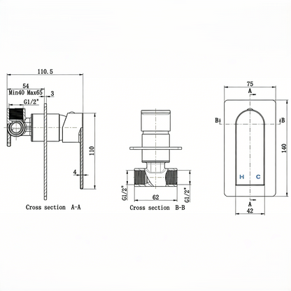 Square Shower Diverter