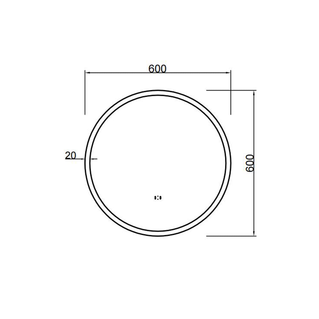 LED Backlit Mirror with Acrylic Strip Smart Touch Free Controls 600-800mm UL600/700/800BM-AC