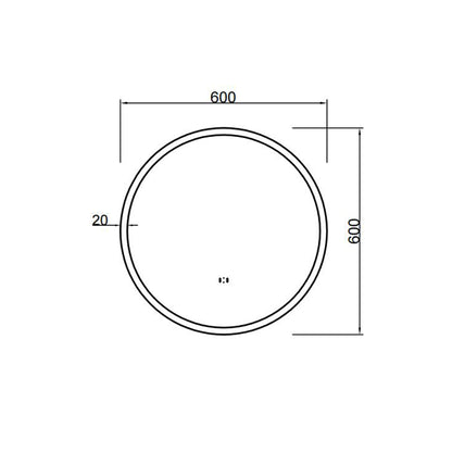 LED Backlit Mirror with Acrylic Strip Smart Touch Free Controls 600-800mm UL600/700/800BM-AC