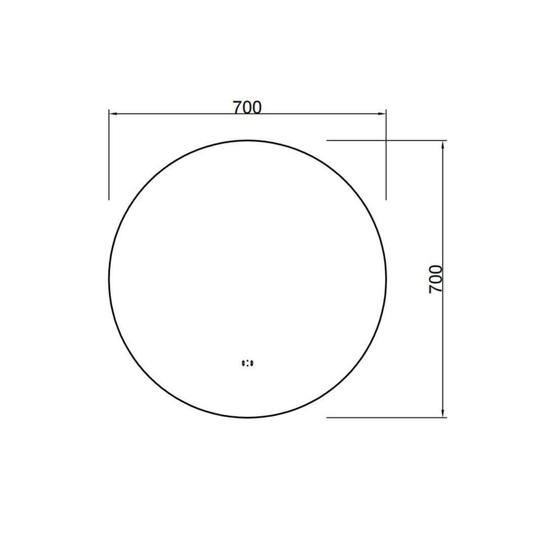 Round Backlit LED Bathroom Mirror – Smart Touch Wall Mirror 700*700mm
