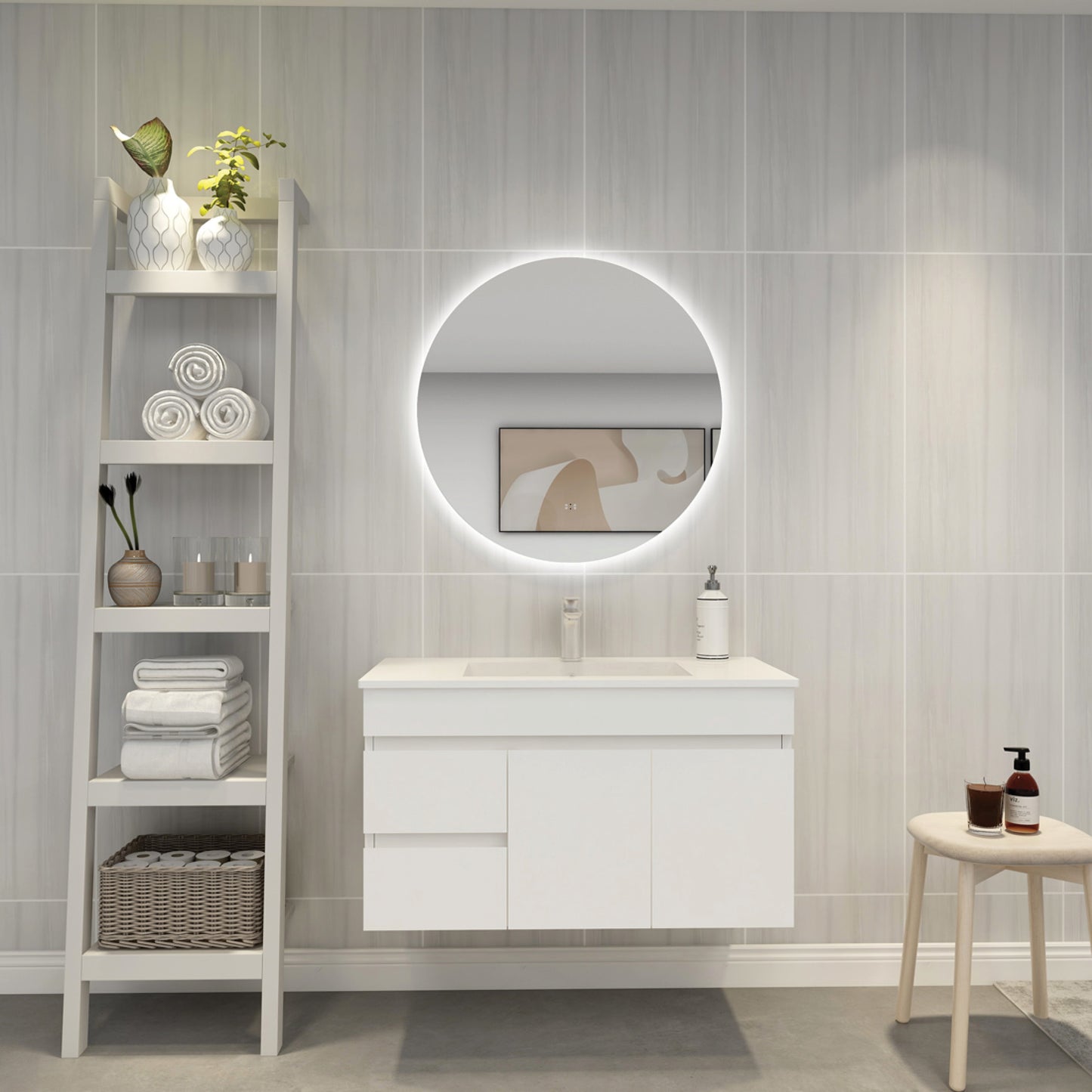 Backlit LED Mirror Smart Touch Free Controls 750*750mm UL750BM