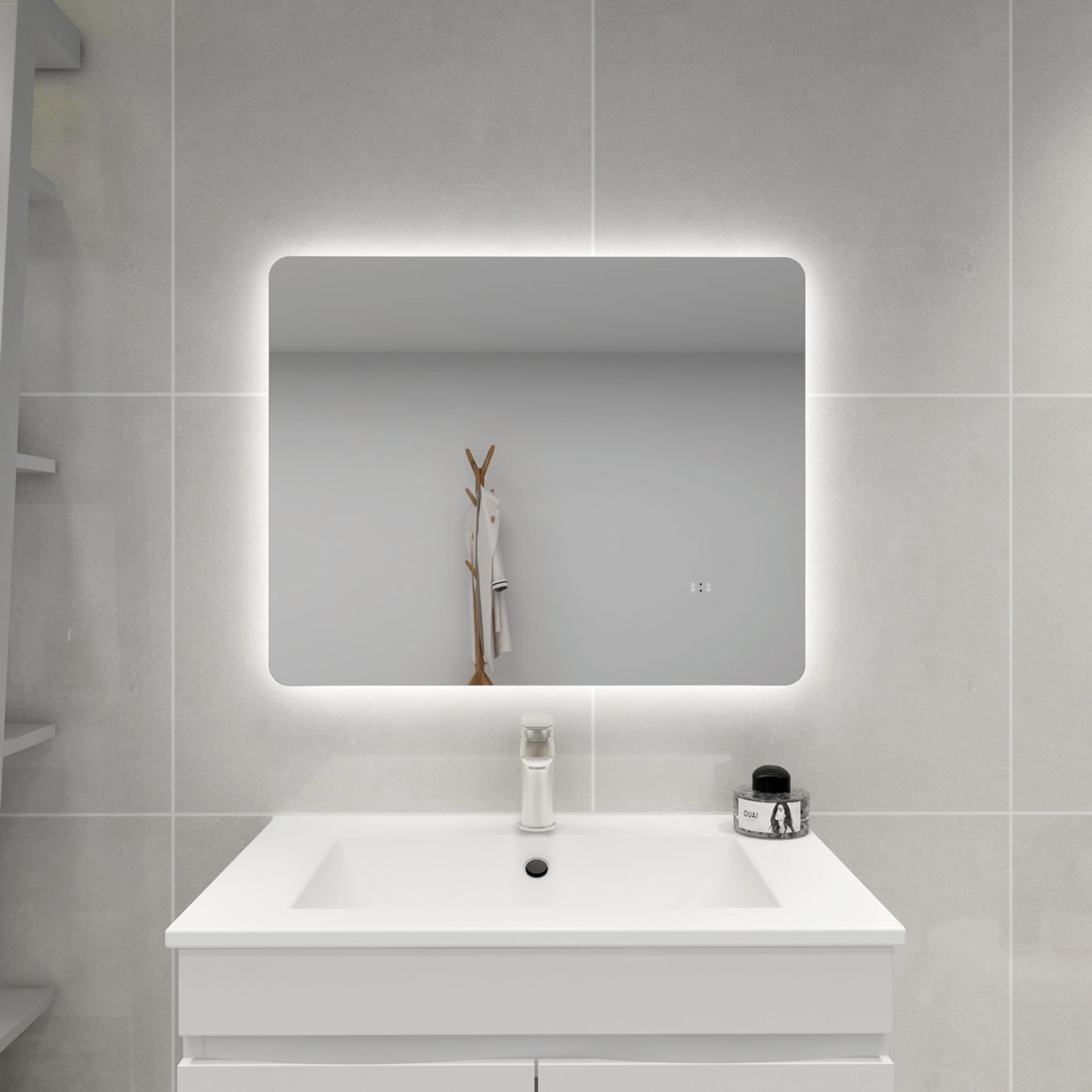 LED Backlit Bathroom Mirror – Pencil Edge Frameless Smart Touch Wall Mirror 750-1200mm