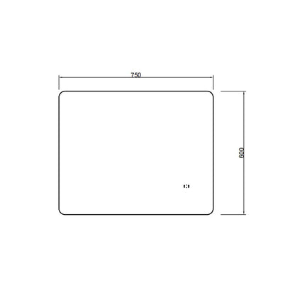 Ovian LED Back lit Mirror Pencil Edge Smart touch free controls 750/900/1200mm