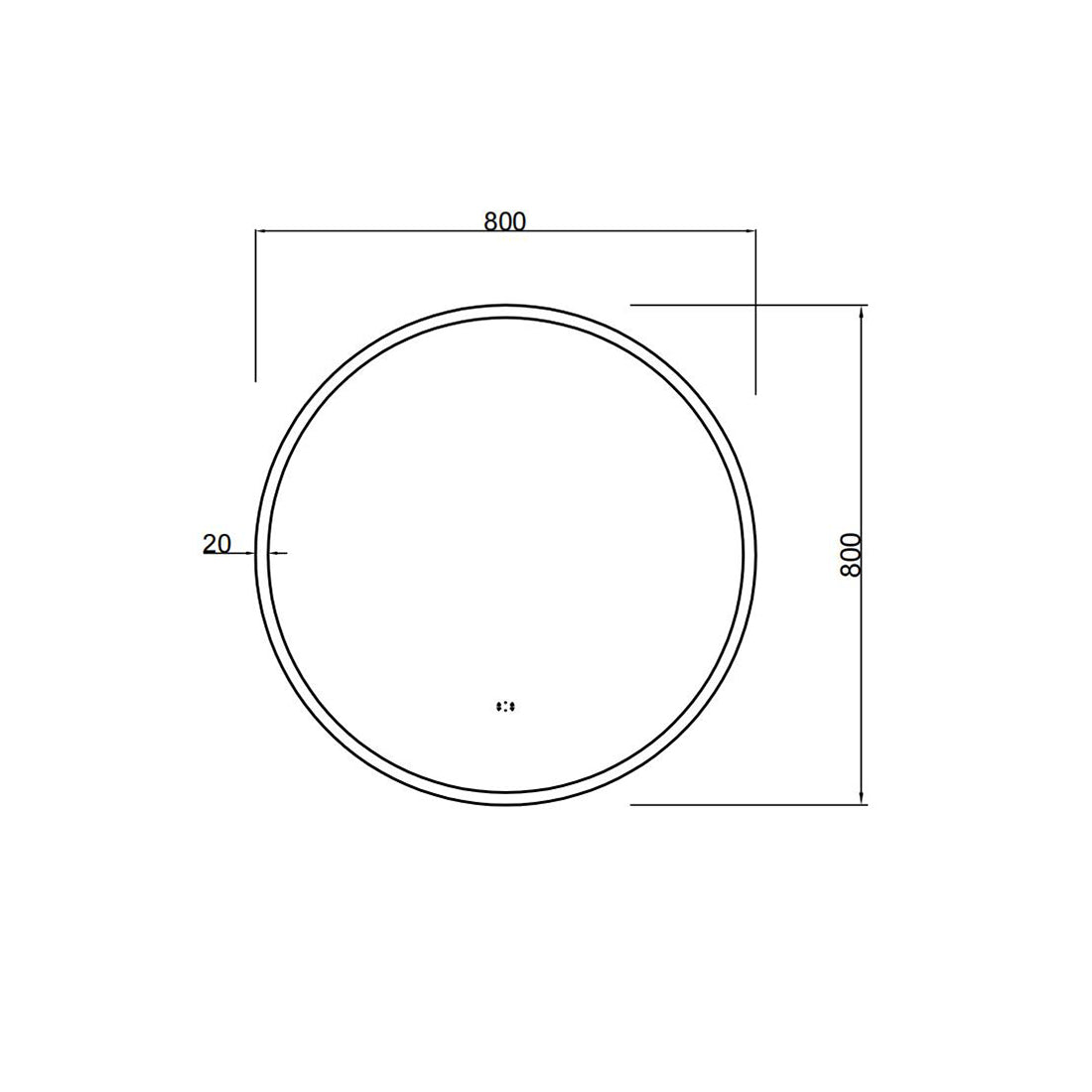 LED Backlit Mirror with Acrylic Strip Smart Touch Free Controls 600-800mm