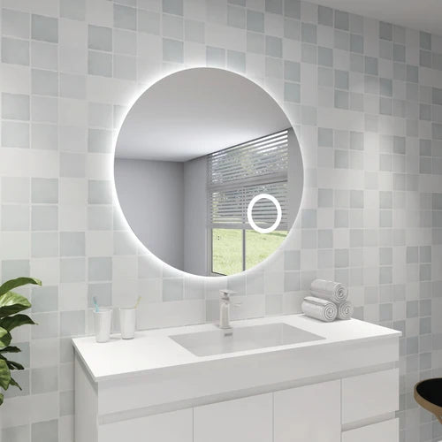 Elegant LED Backlit Square Mirror - Smart Touch Controls, 3 Lighting Modes
