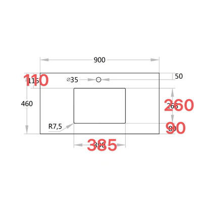 Above Counter Basin 600-1800mm