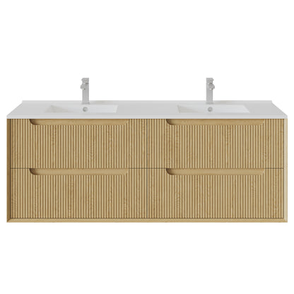 Brooklyn Fluted Wall Hung Vanity 1490*455*550mm