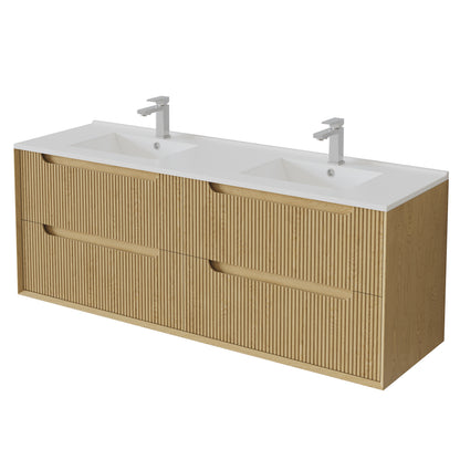 Brooklyn Fluted Wall Hung Vanity 1490*455*550mm