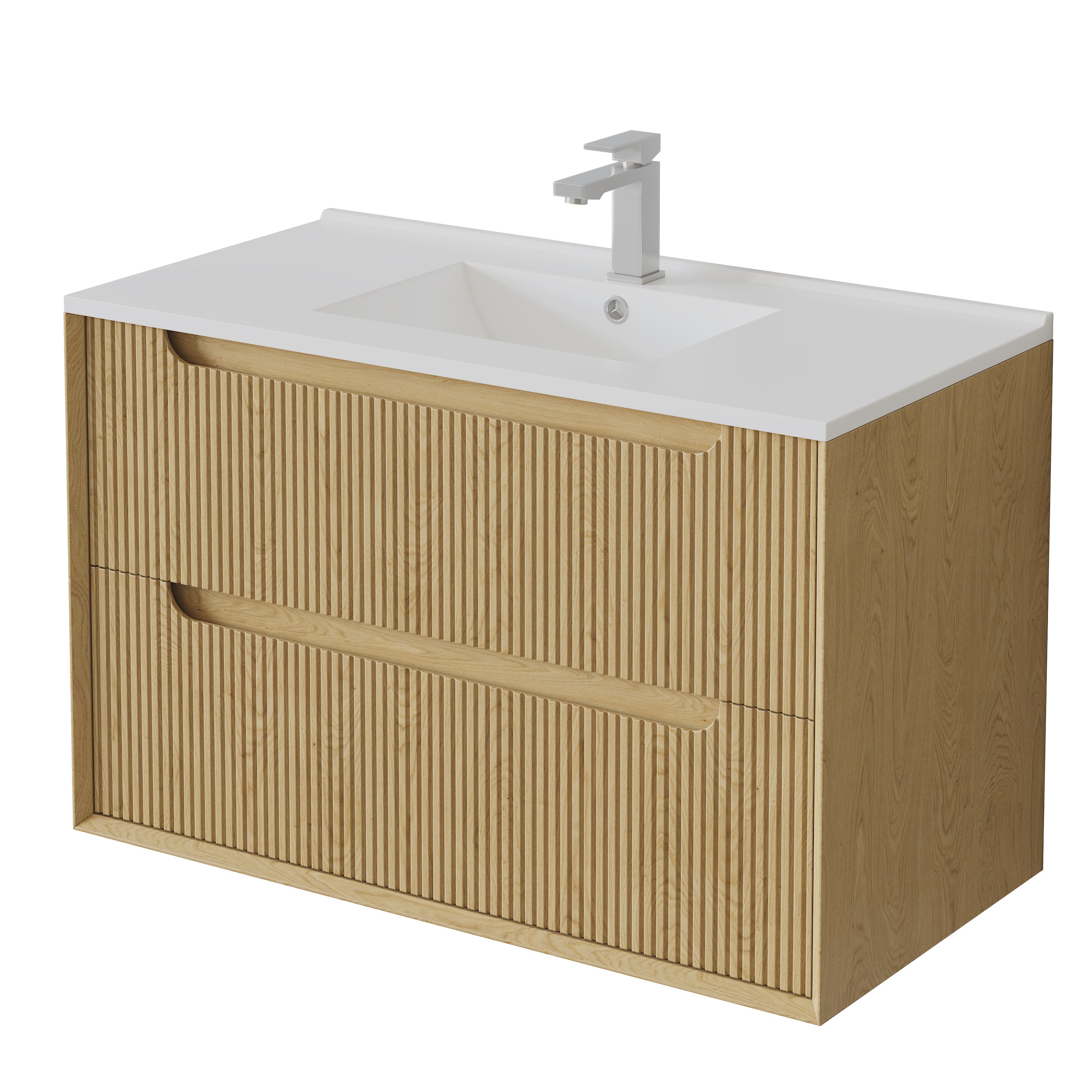 Brooklyn Fluted Wall Hung Vanity 590-1490mm