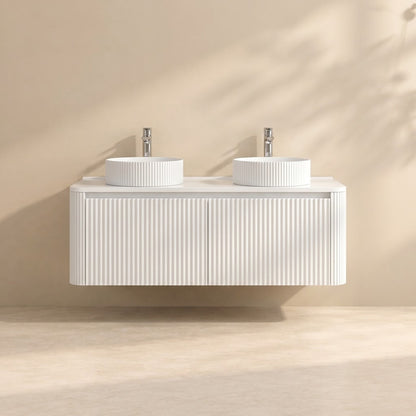VITO NOOSA Fluted Curved Vanity with Side Drawers 1200/1500/1800mm