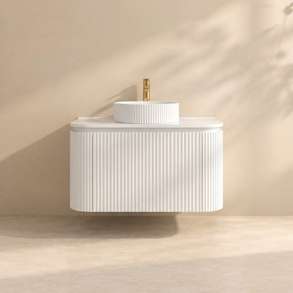 VITO NOOSA Fluted Curved Vanity with Side Drawers 600/750/900mm