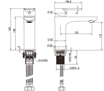 Kitchen Round Basin Mixer Tap 7.5L/Min
