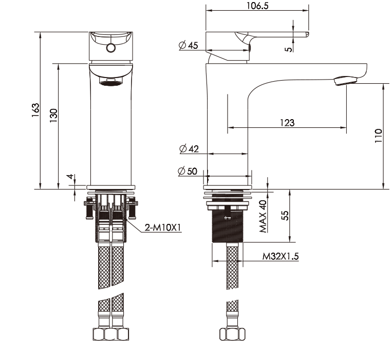 Kitchen Round Basin Mixer Tap 7.5L/Min
