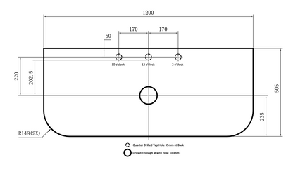 Solea Wall Hung Fluted Curved Vanity with Soft Closing Drawers 1190-1790mm