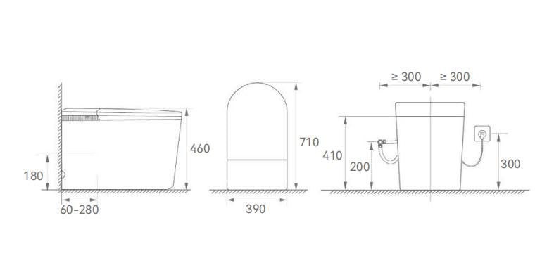 Vezen Smart Toilet 710*390*460mm