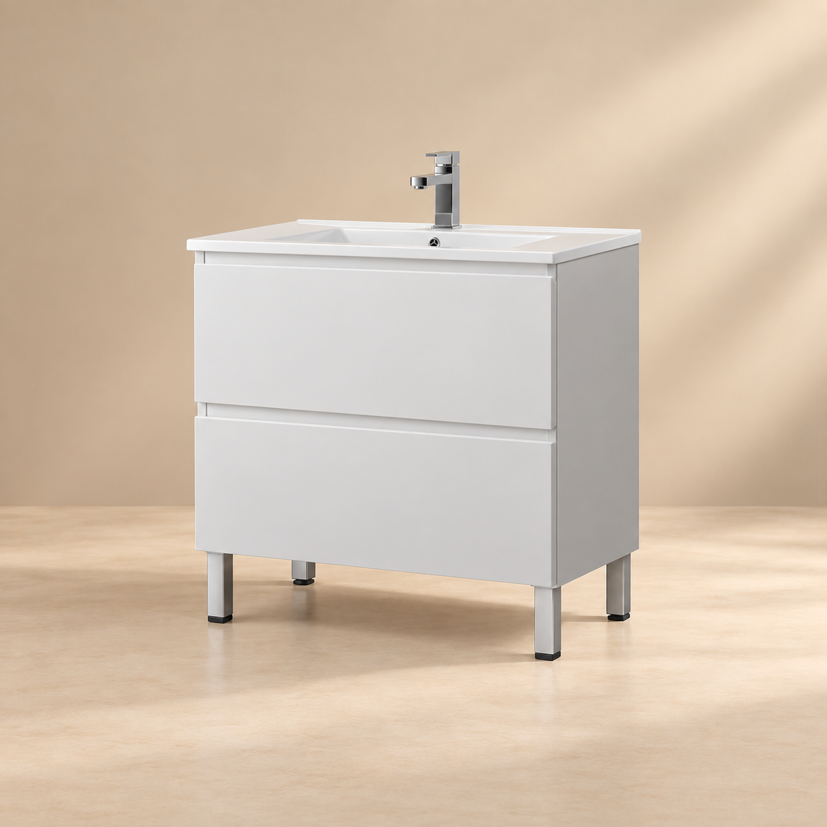 Vita Flux PVC Cabinet with U shape soft closing drawers with Leg 1200-1500mm
