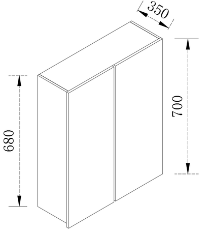 Kitchen Floor Cabinet 2 Doors Kitchen Cupboard 550-1000mm W550/1000-700-BOX