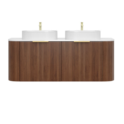 CETO Artis Wall-Hung PVC Fluted Curved Cabinet with Inner Drawers 1200/1500mm ARD1200W/1220/1500W/1550W-S-CO/PO/WAL