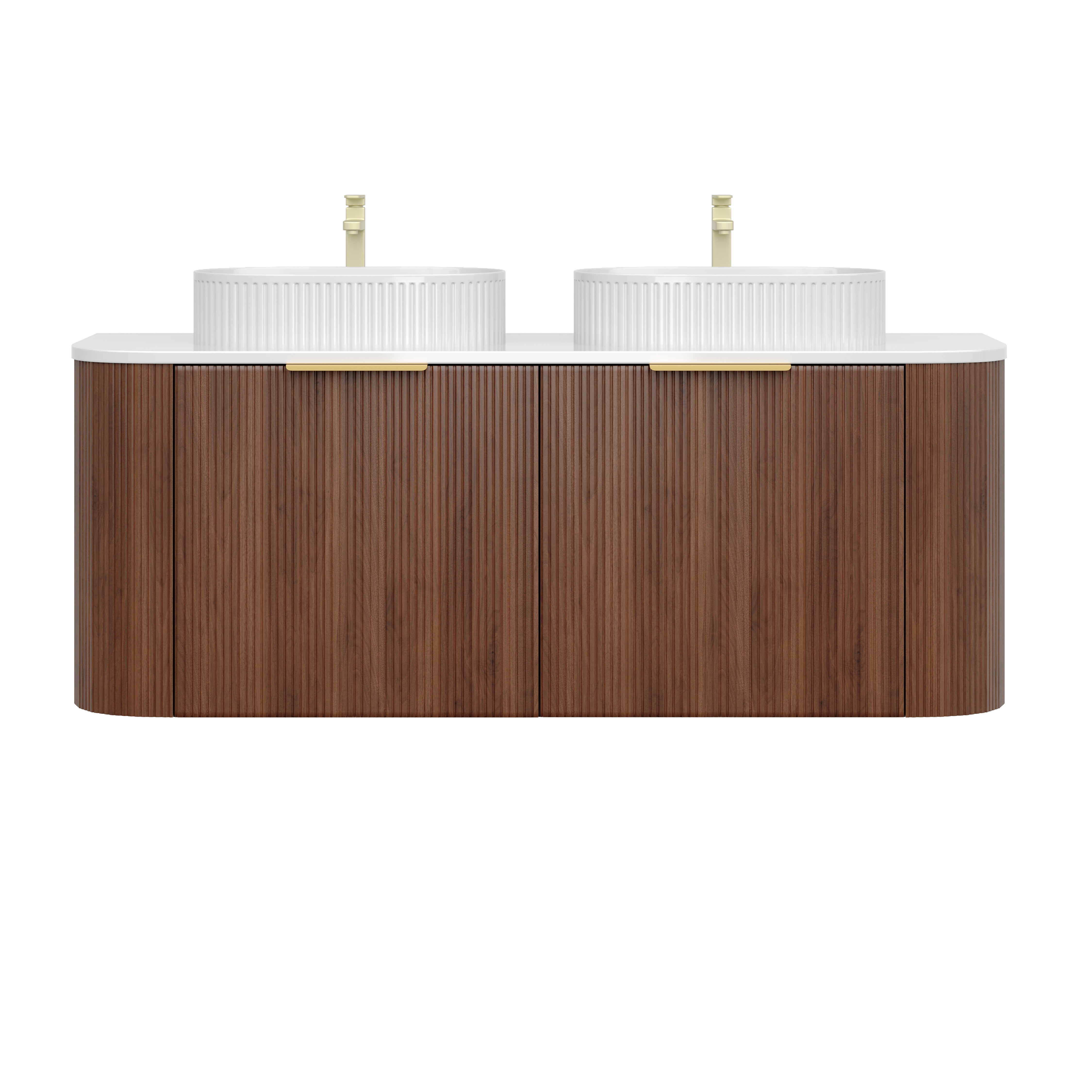 CETO Artis Wall-Hung PVC Fluted Curved Cabinet with Inner Drawers 1200/1500mm ARD1200W/1220/1500W/1550W-S-CO/PO/WAL