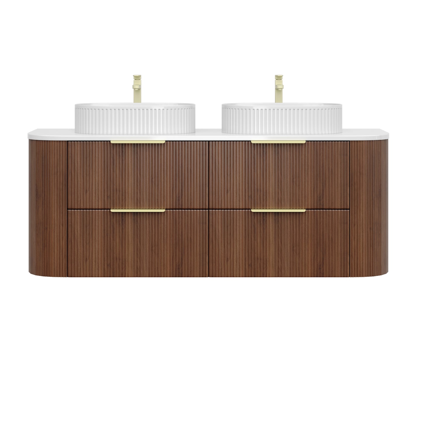 CETO Artis Wall-Hung PVC Curved Cabinet with Soft-Close Drawers 600/750/900/1200/1500