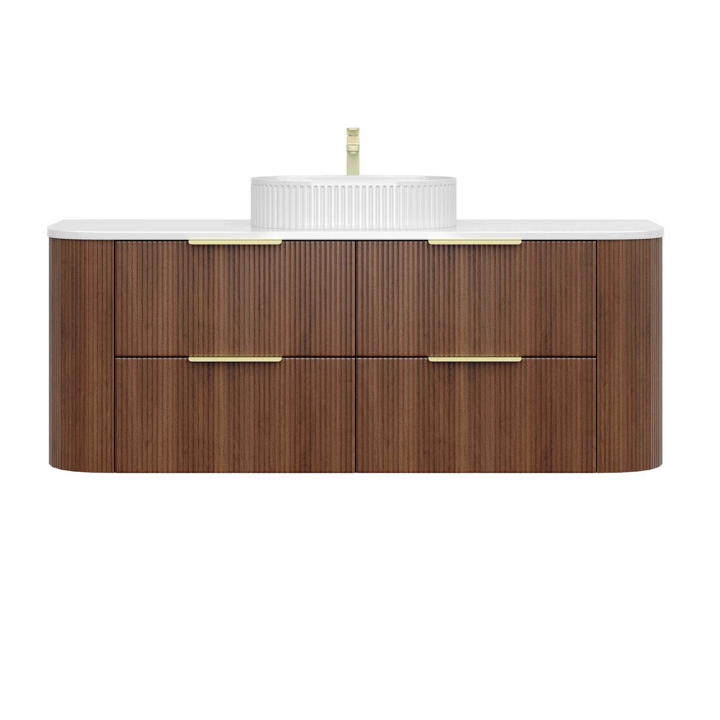 CETO Artis Wall-Hung PVC Curved Cabinet with Soft-Close Drawers 600/750/900/1200/1500