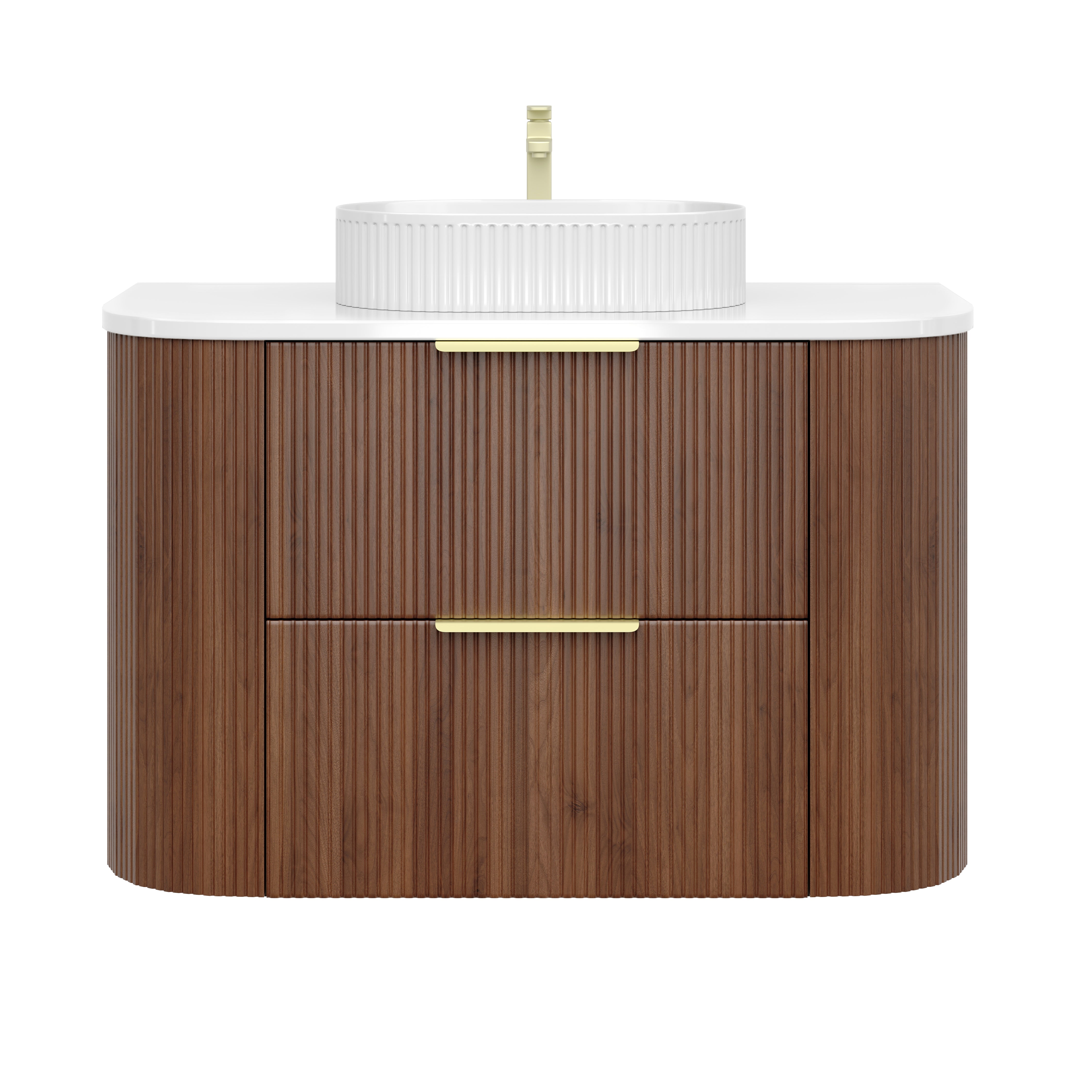 VITO ARDEN Fluted Curved Vanity  with soft closing drawers 600-900mm