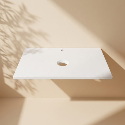 White Cystlized Stone Top 600-1800mm