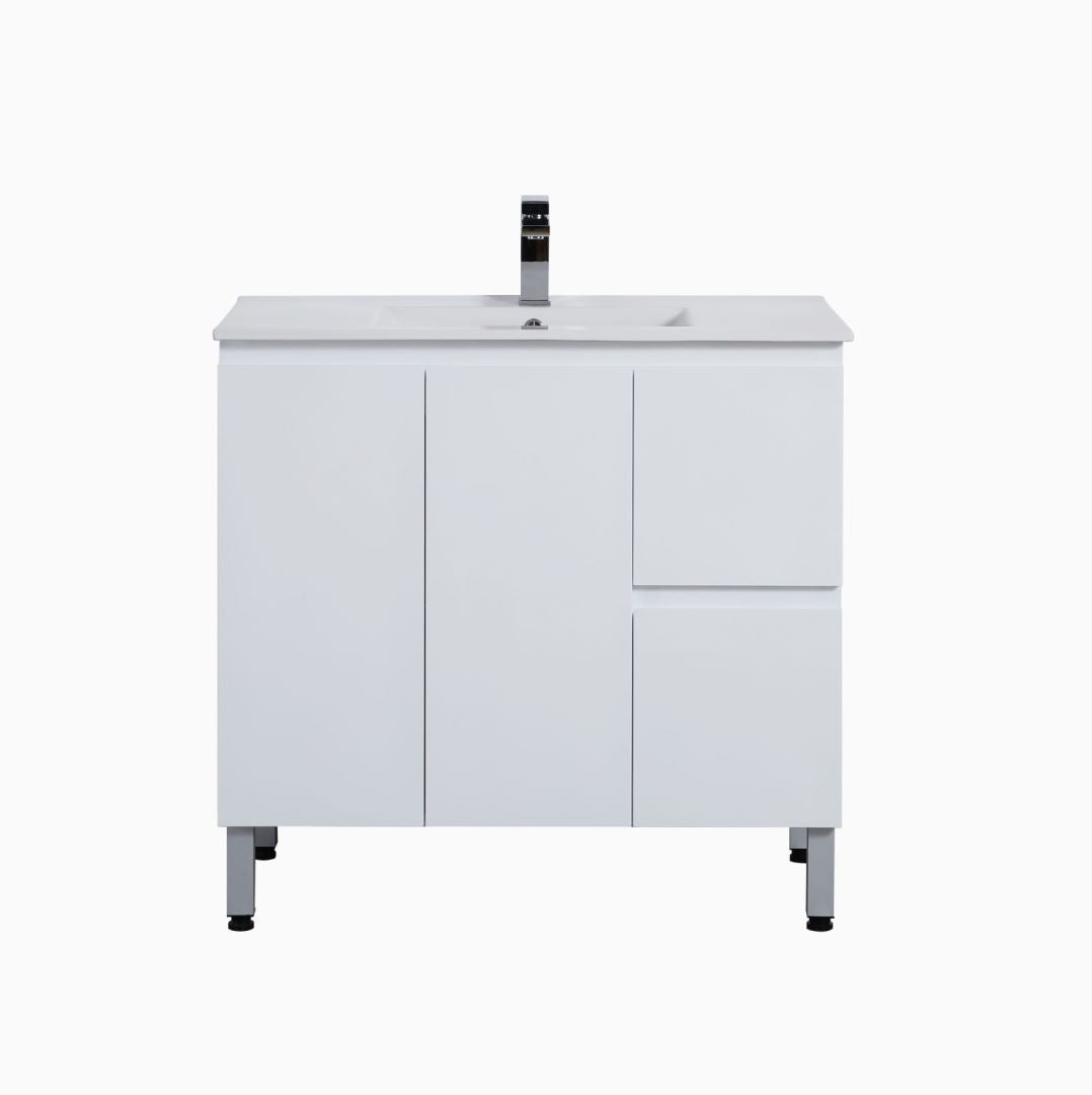 Bathroom  Vanity White PVC Polyurethane Cabinet ONLY 900*460*880mm