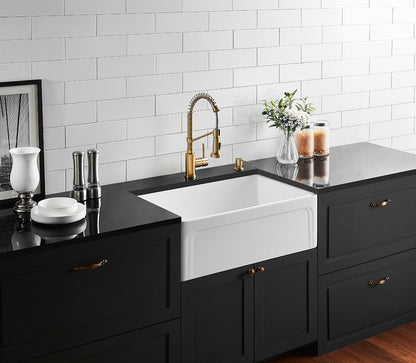 Kensington Fireclay Farmhouse Sink 758*453*254mm (LH-KS04-758GW/MB)