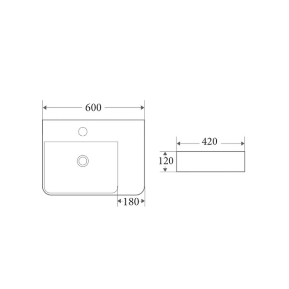 Wall-Mounted Basin 600*420*120mm