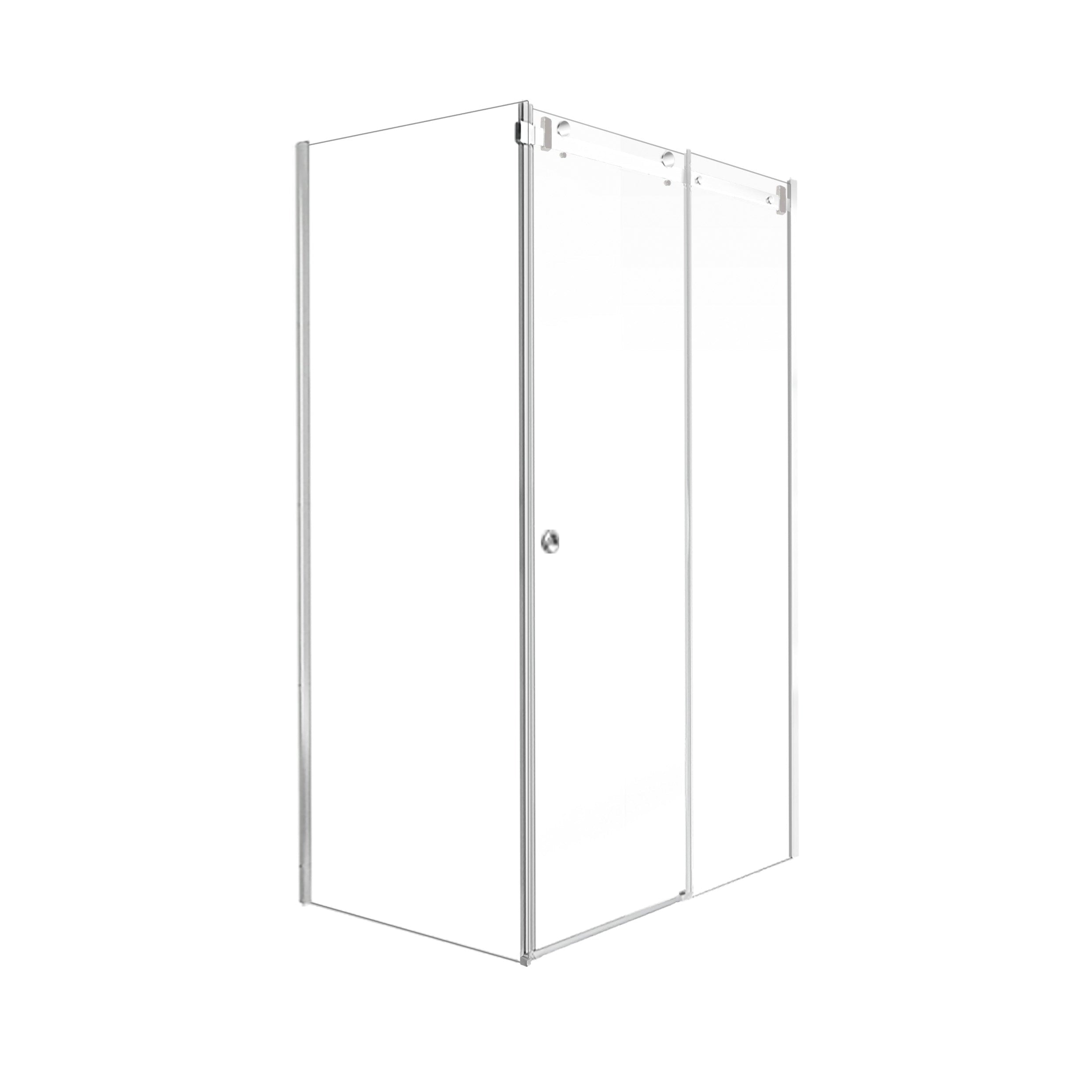 Framed Shower Screen L-Shaped Side Panel Glass Package C