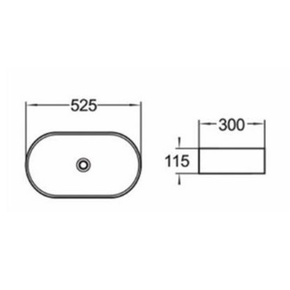 Above Counter Basin 525*300*115mm