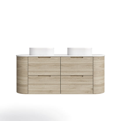 VITO CALVO Fluted  Wall-Hung Curved Cabinet with Soft Closing Drawers 1200/1500mm CAL1200W/1220/1500/1550-CO