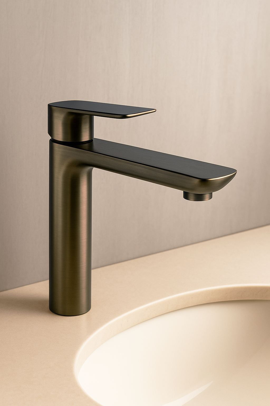 35mm Vessel Basin Mixer Brushed Nickel