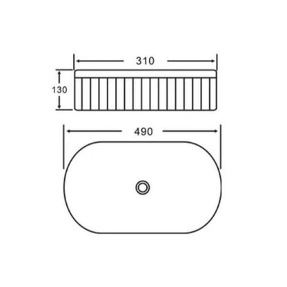 Richmond Ribbed Arch Console Basin 490*310*130mm
